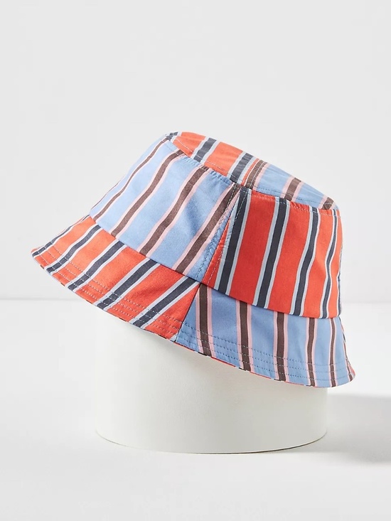 NWT Anthropologie Striped shirting Bucket Hat
